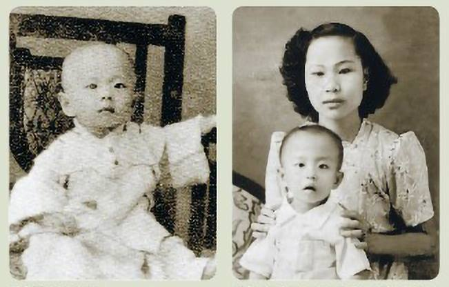 Bé Lư Thắng Ngạn và mẫu thân Lư Ngọc Nữ.